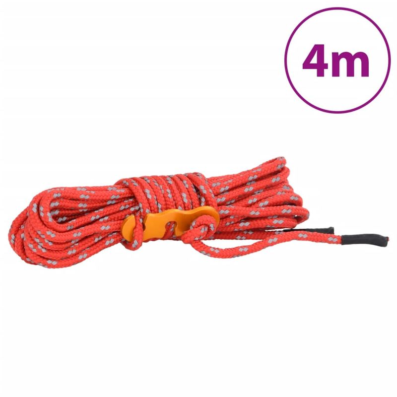 Sport si Outdoor - Camping - Accesorii corturi - Funie pentru cort cu chei reflectorizante, 8 buc., 4 m, 4 mm - Infinity.ro