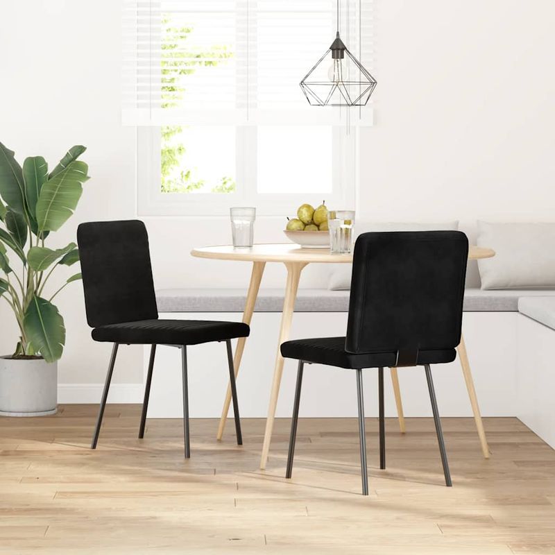 Casa si Gradina - Mobilier - Scaune si fotolii - Scaune - Scaune de bucatarie, 2 buc., negru, catifea - Infinity.ro