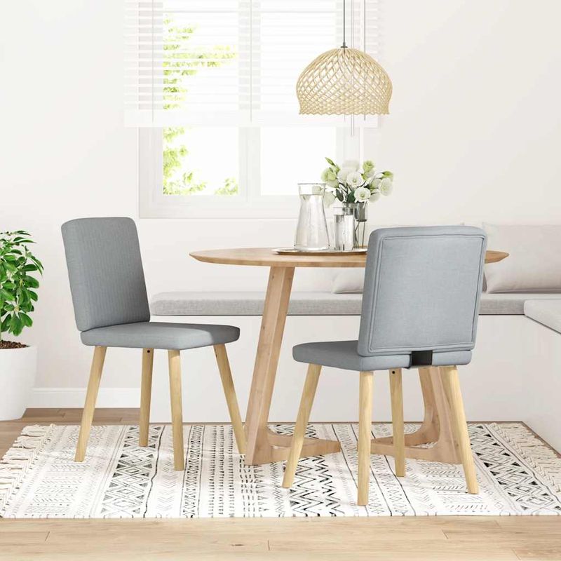 Casa si Gradina - Mobilier - Scaune si fotolii - Scaune - Scaune de bucatarie, 2 buc., gri deschis, material textil - Infinity.ro