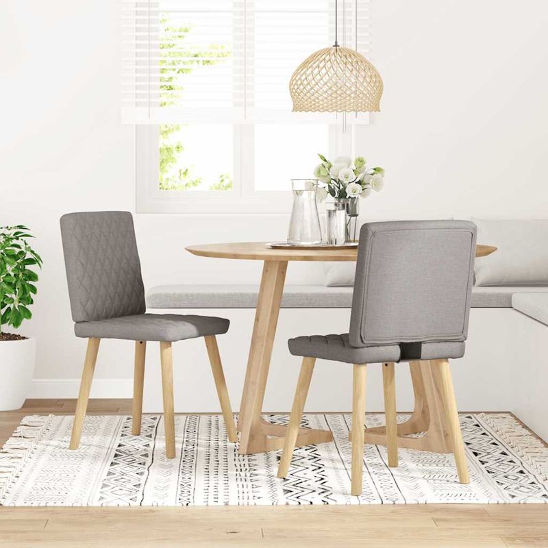 Casa si Gradina - Mobilier - Scaune si fotolii - Scaune - Scaune de bucatarie, 2 buc., gri taupe, material textil - Infinity.ro
