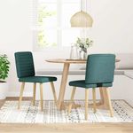 Casa si Gradina - Mobilier - Scaune si fotolii - Scaune - Scaune de bucatarie, 2 buc., verde inchis, material textil - Infinity.ro