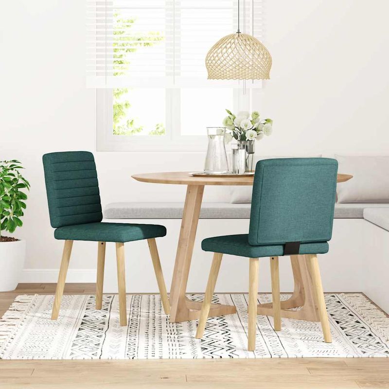 Casa si Gradina - Mobilier - Scaune si fotolii - Scaune - Scaune de bucatarie, 2 buc., verde inchis, material textil - Infinity.ro