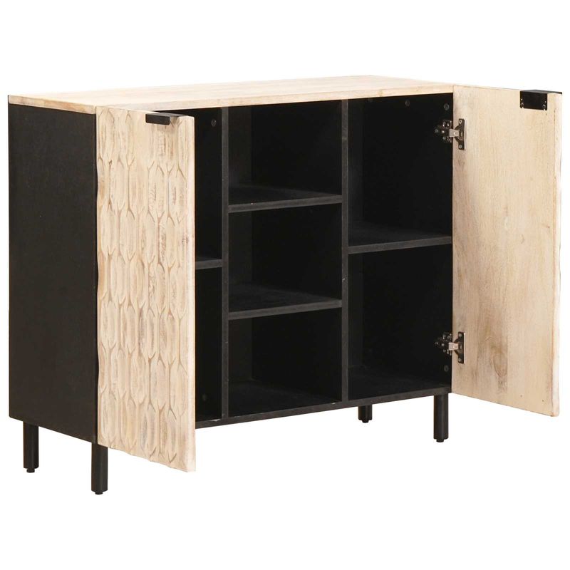 Casa si Gradina - Mobilier - Dulapuri si sifoniere - Dulapuri - Bufet Finisaj Alb Spalat 90 x 33,5 x 75 cm Lemn de mango solid - Infinity.ro