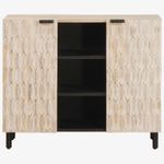 Casa si Gradina - Mobilier - Dulapuri si sifoniere - Dulapuri - Bufet Finisaj Alb Spalat 90 x 33,5 x 75 cm Lemn de mango solid - Infinity.ro