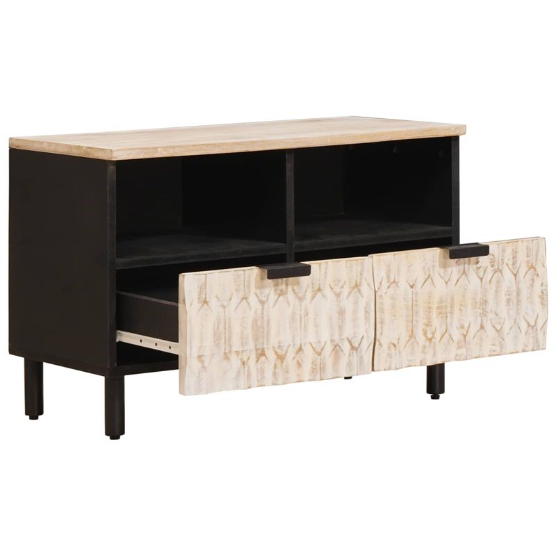 Casa si Gradina - Mobilier - Comode si corpuri - Comode - Cabinet TV cu sertar Finisaj Alb Spalat 70 x 33,5 x 46 cm - Infinity.ro