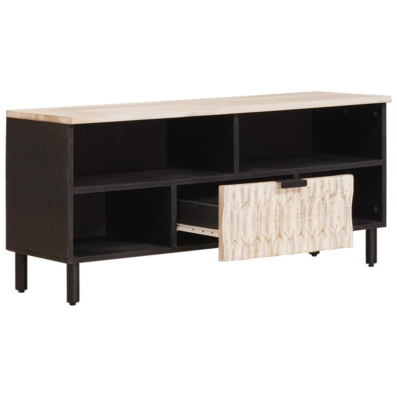 Casa si Gradina - Mobilier - Comode si corpuri - Comode - Cabinet TV cu sertar Finisaj Alb Spalat 100 x 33,5 x 46 cm - Infinity.ro