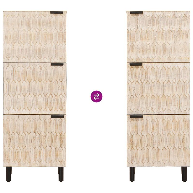 Casa si Gradina - Mobilier - Dulapuri si sifoniere - Dulapuri - Bufet Finisaj Alb Spalat 40 x 33,5 x 110 cm Lemn de mango solid - Infinity.ro