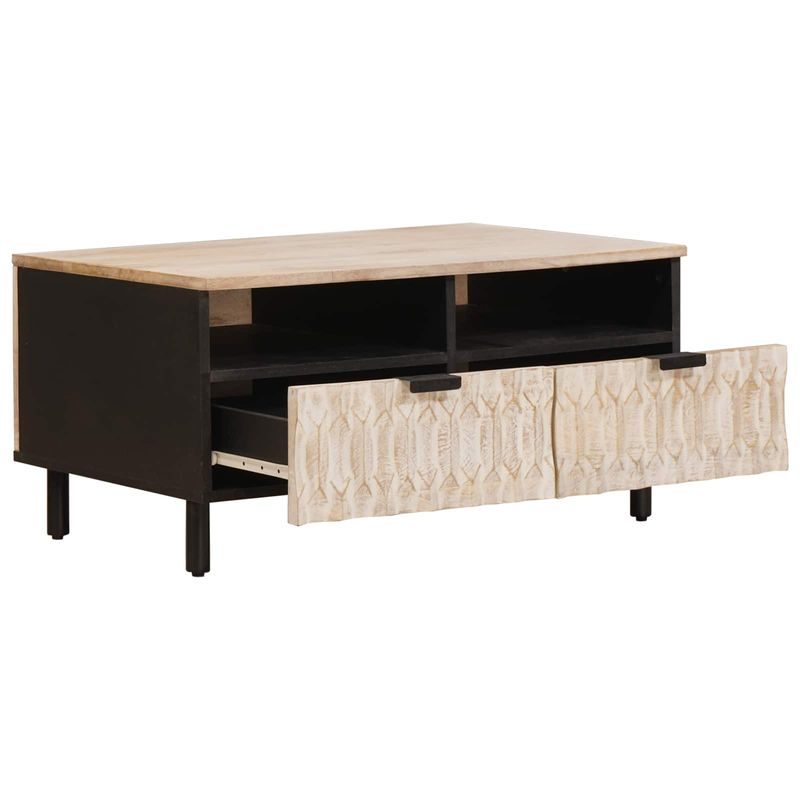Casa si Gradina - Mobilier - Mese si birouri - Masute de cafea - Masa de cafea cu sertar Alb 80 x 54 x 40 cm Lemn de mango solid - Infinity.ro