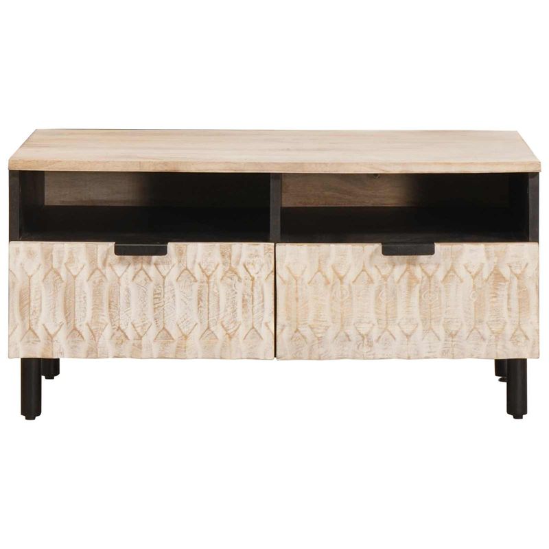 Casa si Gradina - Mobilier - Mese si birouri - Masute de cafea - Masa de cafea cu sertar Alb 80 x 54 x 40 cm Lemn de mango solid - Infinity.ro