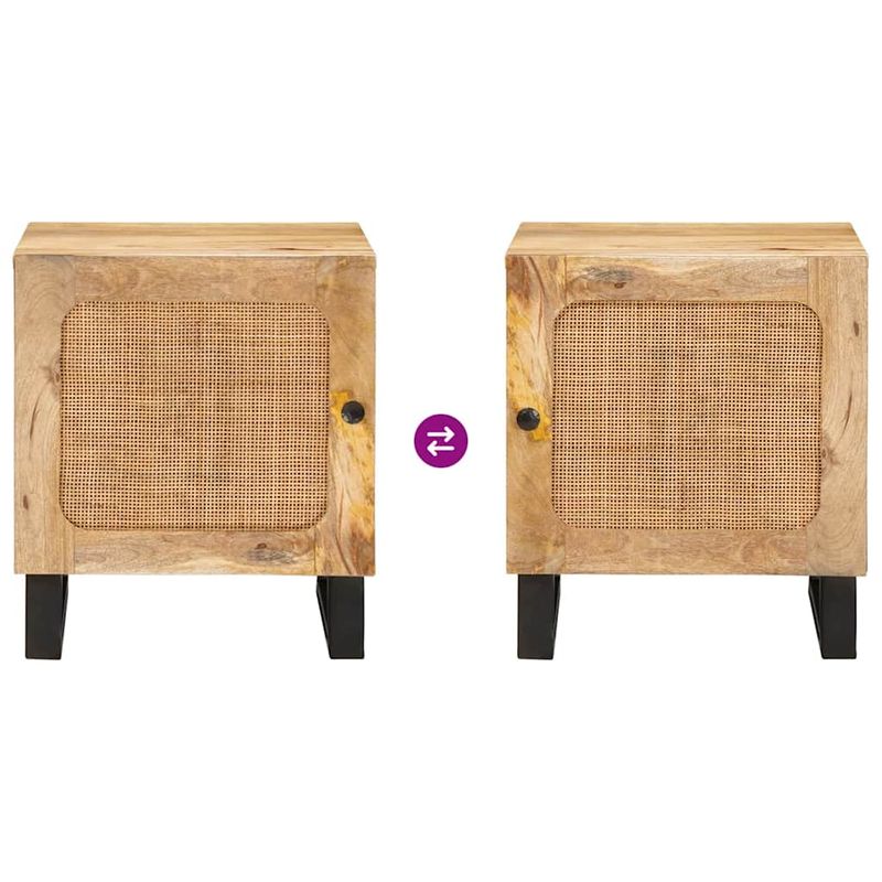 Casa si Gradina - Mobilier - Comode si corpuri - Noptiere - Dulap de noapte natural 40 x 33,5 x 46 cm Lemn de mango solid - Infinity.ro