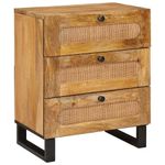 Casa si Gradina - Mobilier - Comode si corpuri - Noptiere - Dulap de noapte natural 50 x 33 x 60 cm Lemn de mango solid - Infinity.ro