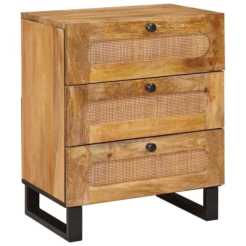 Casa si Gradina - Mobilier - Comode si corpuri - Noptiere - Dulap de noapte natural 50 x 33 x 60 cm Lemn de mango solid - Infinity.ro