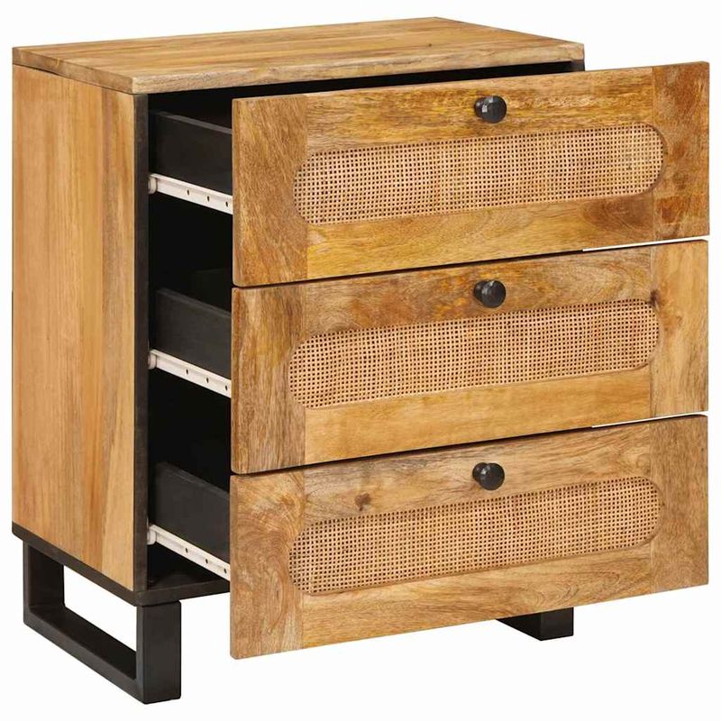 Casa si Gradina - Mobilier - Comode si corpuri - Noptiere - Dulap de noapte natural 50 x 33 x 60 cm Lemn de mango solid - Infinity.ro