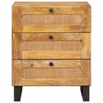 Casa si Gradina - Mobilier - Comode si corpuri - Noptiere - Dulap de noapte natural 50 x 33 x 60 cm Lemn de mango solid - Infinity.ro