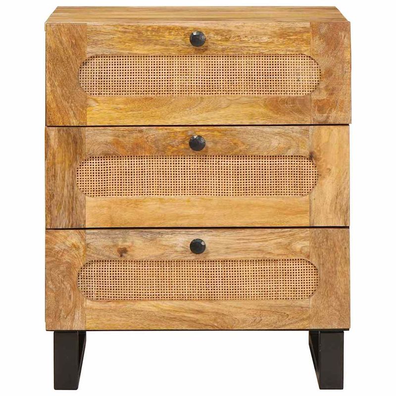 Casa si Gradina - Mobilier - Comode si corpuri - Noptiere - Dulap de noapte natural 50 x 33 x 60 cm Lemn de mango solid - Infinity.ro
