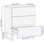 Casa si Gradina - Mobilier - Comode si corpuri - Noptiere - Dulap de noapte natural 50 x 33 x 60 cm Lemn de mango solid - Infinity.ro