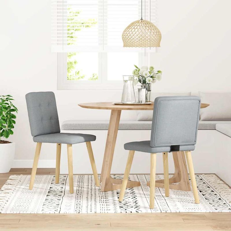 Casa si Gradina - Mobilier - Scaune si fotolii - Scaune - Scaune de bucatarie, 2 buc., gri deschis, material textil - Infinity.ro