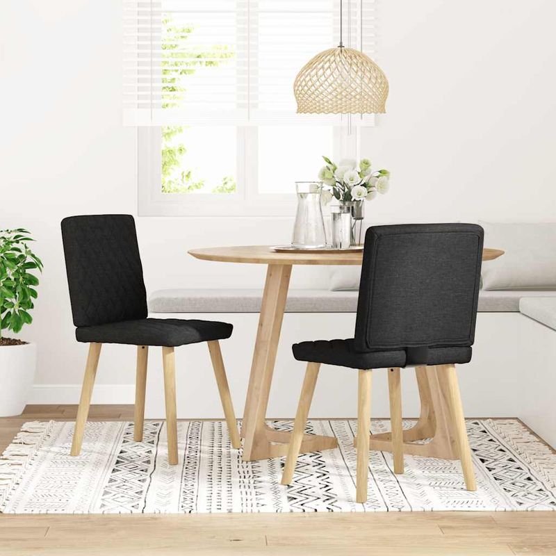 Casa si Gradina - Mobilier - Scaune si fotolii - Scaune - Scaune de bucatarie, 2 buc. negru, textil - Infinity.ro