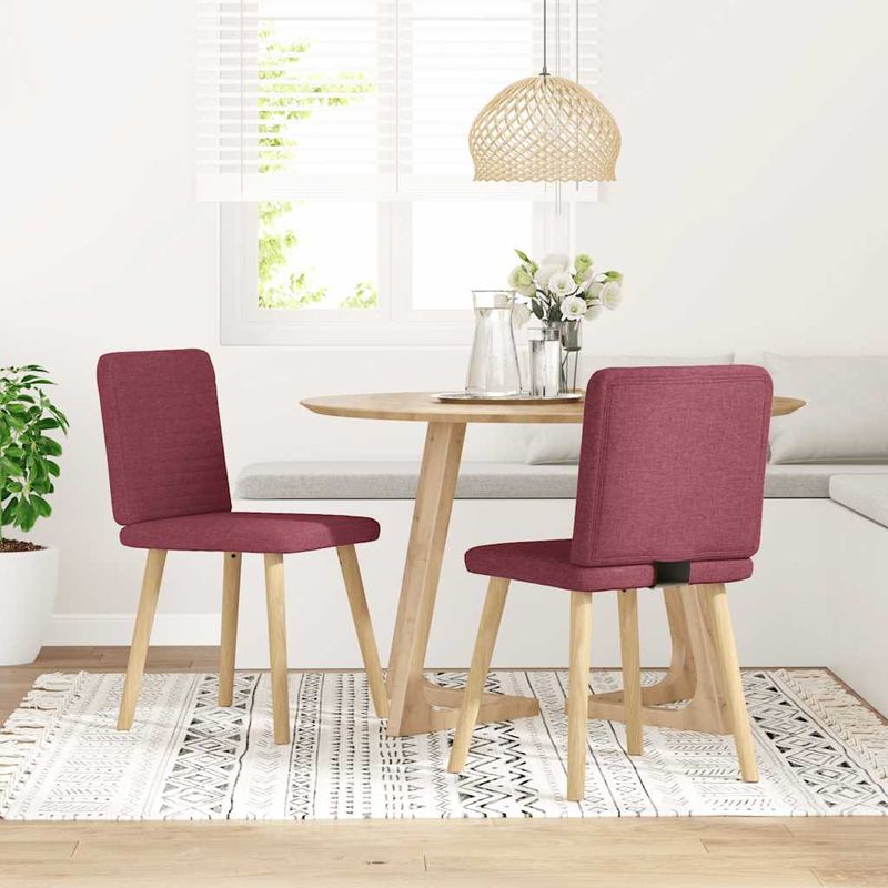 Casa si Gradina - Mobilier - Scaune si fotolii - Scaune - Scaune de bucatarie, 2 buc., rosu vin, material textil - Infinity.ro