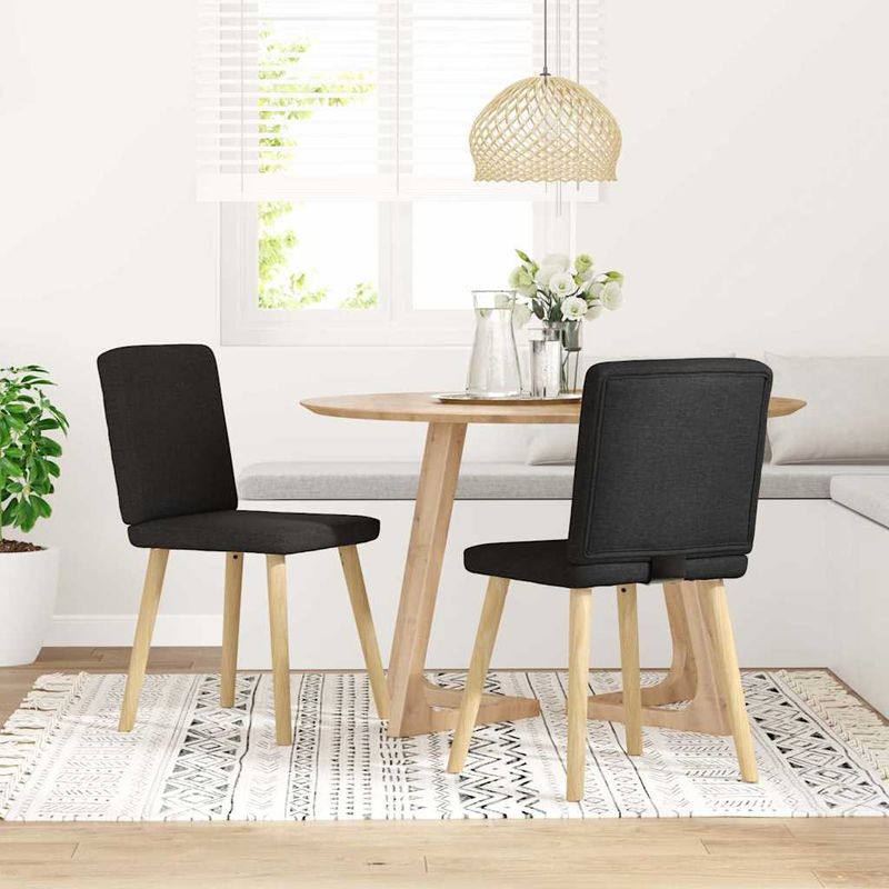 Casa si Gradina - Mobilier - Scaune si fotolii - Scaune - Scaune de bucatarie, 2 buc. negru, textil - Infinity.ro