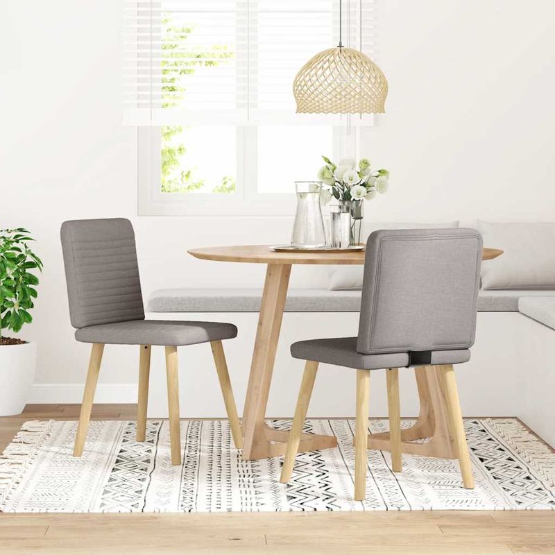 Casa si Gradina - Mobilier - Scaune si fotolii - Scaune - Scaune de bucatarie, 2 buc., gri taupe, material textil - Infinity.ro