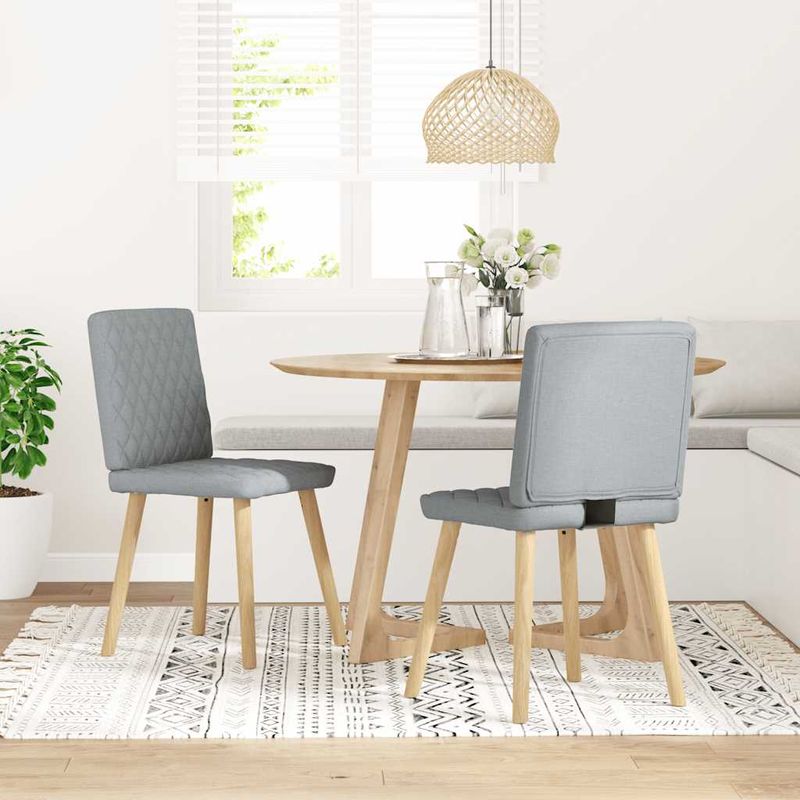 Casa si Gradina - Mobilier - Scaune si fotolii - Scaune - Scaune de bucatarie, 2 buc., gri deschis, material textil - Infinity.ro