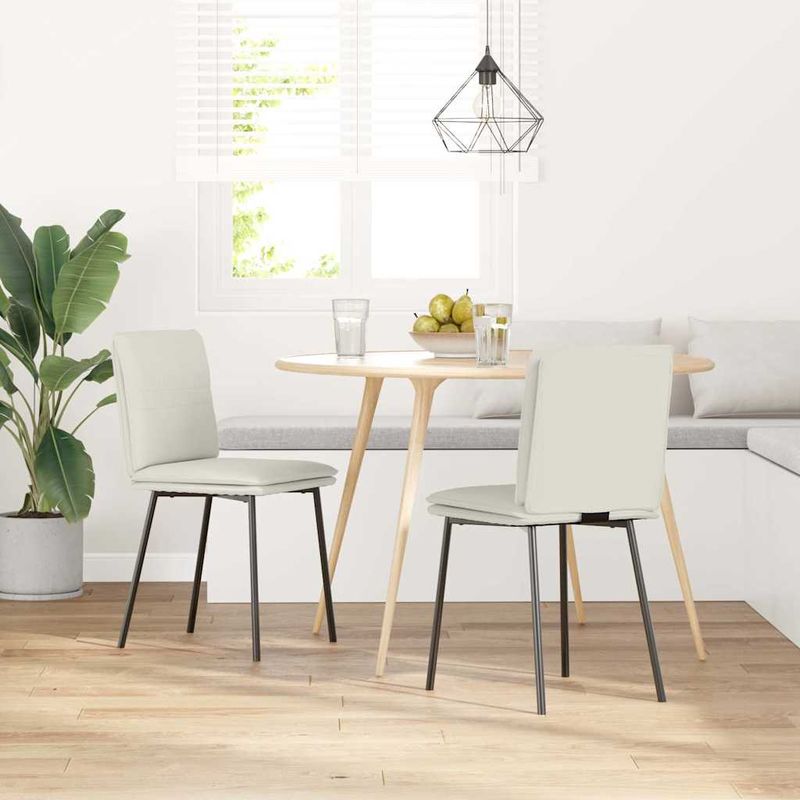 Casa si Gradina - Mobilier - Scaune si fotolii - Scaune - Scaune de bucatarie, 2 buc., crem, catifea - Infinity.ro
