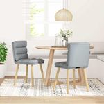 Casa si Gradina - Mobilier - Scaune si fotolii - Scaune - Scaune de bucatarie, 2 buc., gri deschis, material textil - Infinity.ro