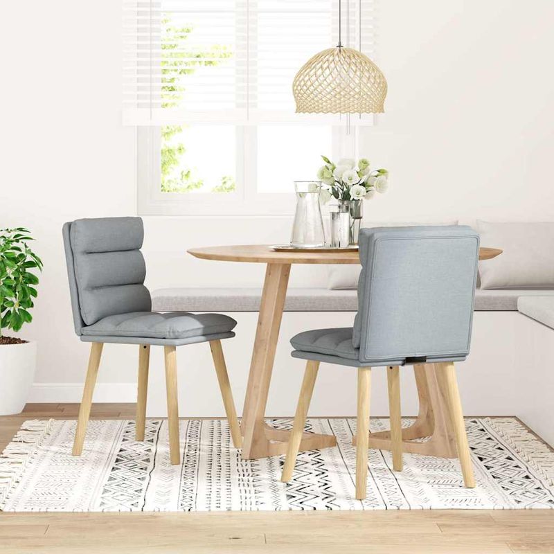 Casa si Gradina - Mobilier - Scaune si fotolii - Scaune - Scaune de bucatarie, 2 buc., gri deschis, material textil - Infinity.ro