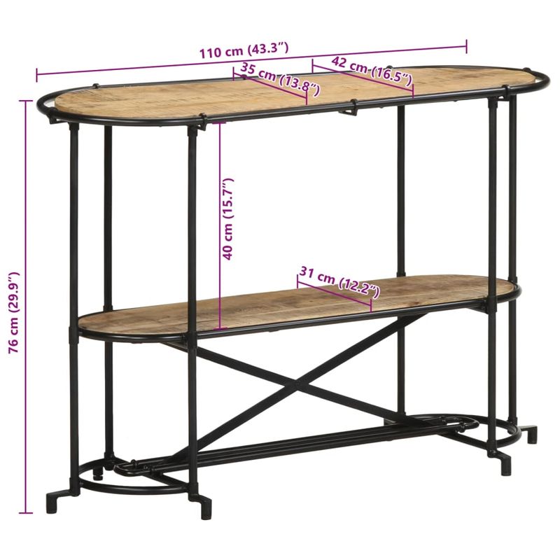 Casa si Gradina - Mobilier - Comode si corpuri - Console - Masa consola, 110x42x76 cm, lemn masiv de mango brut - Infinity.ro