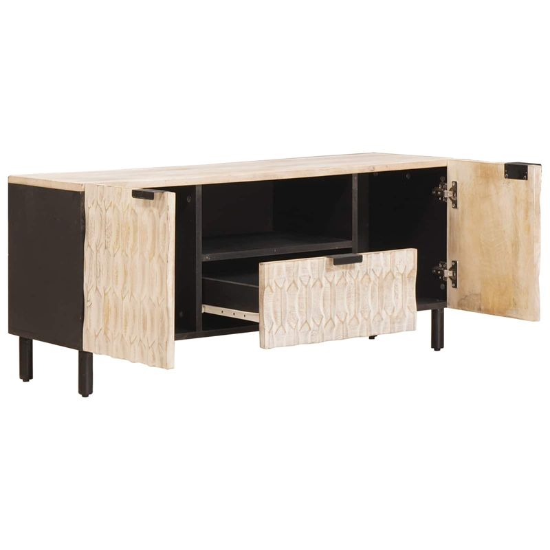 Casa si Gradina - Mobilier - Comode si corpuri - Comode - Cabinet TV cu sertar Finisaj Alb Spalat 105 x 33,5 x 46 cm - Infinity.ro