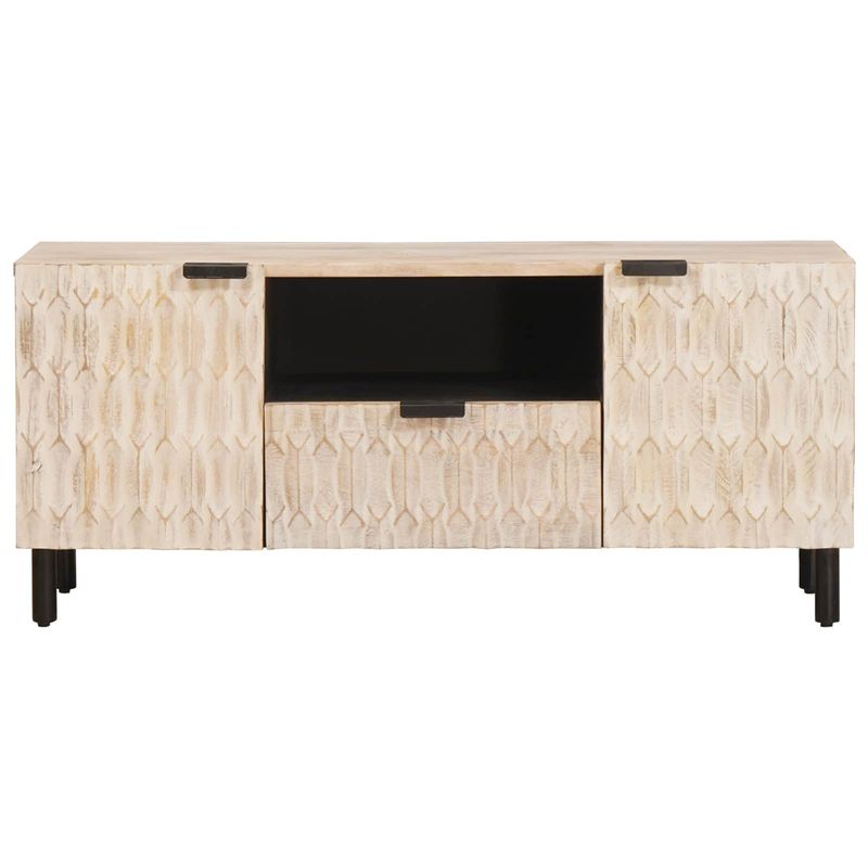 Casa si Gradina - Mobilier - Comode si corpuri - Comode - Cabinet TV cu sertar Finisaj Alb Spalat 105 x 33,5 x 46 cm - Infinity.ro