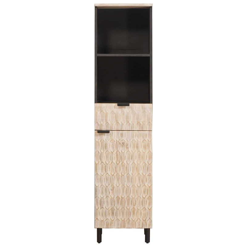 Casa si Gradina - Mobilier - Mobilier baie - Comode baie - Dulap de Baie cu raft Alb 38 x 33 x 160 cm Lemn de mango solid - Infinity.ro