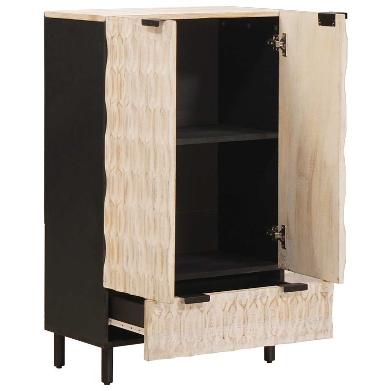 Casa si Gradina - Mobilier - Dulapuri si sifoniere - Dulapuri - Bufet Finisaj Alb Spalat 60 x 33,5 x 100 cm Lemn de mango solid - Infinity.ro