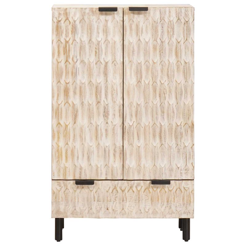 Casa si Gradina - Mobilier - Dulapuri si sifoniere - Dulapuri - Bufet Finisaj Alb Spalat 60 x 33,5 x 100 cm Lemn de mango solid - Infinity.ro