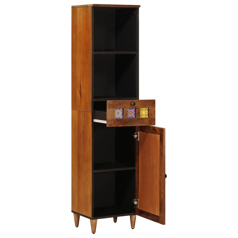 Casa si Gradina - Mobilier - Mobilier baie - Comode baie - Dulap de Baie cu sertar cu raft castan 38 x 33,5 x 160 cm - Infinity.ro