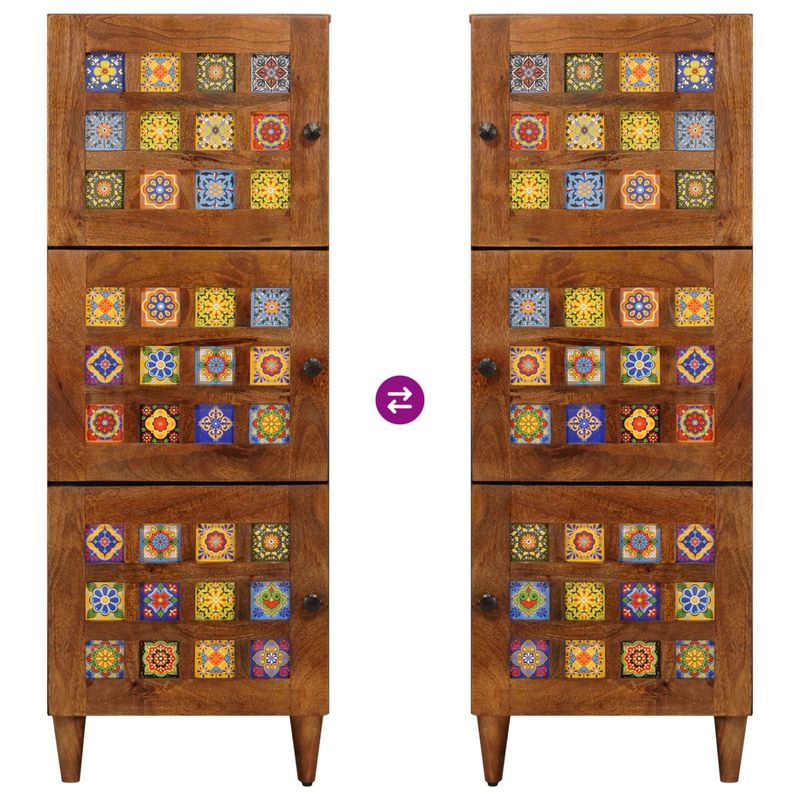 Casa si Gradina - Mobilier - Dulapuri si sifoniere - Dulapuri - Bufet cu usa castan 40 x 33,5 x 110 cm Lemn de mango solid - Infinity.ro