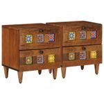 Casa si Gradina - Mobilier - Comode si corpuri - Noptiere - Dulap de noapte cu sertar 2 pcs Maro 40 x 33,5 x 46 cm - Infinity.ro