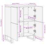 Casa si Gradina - Mobilier - Dulapuri si sifoniere - Dulapuri - Dulap lateral cu usa Maro 60 x 33,5 x 75 cm Lemn de mango solid - Infinity.ro