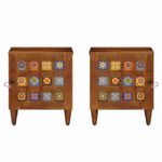 Casa si Gradina - Mobilier - Comode si corpuri - Noptiere - Dulap de noapte 2 pcs Maro 40 x 33,5 x 46 cm - Infinity.ro