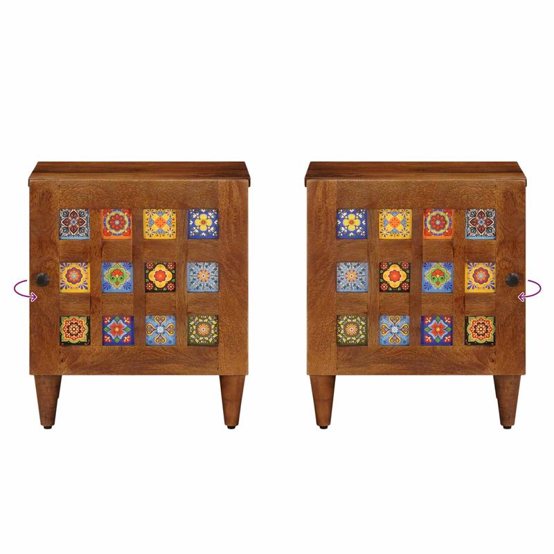 Casa si Gradina - Mobilier - Comode si corpuri - Noptiere - Dulap de noapte 2 pcs Maro 40 x 33,5 x 46 cm - Infinity.ro