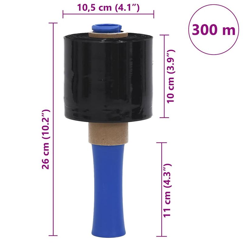 Carti si Birotica - Birotica - Articole ambalare - Filme extensibile 10 buc Negru 23 µm 10 cm x 300 m - Infinity.ro