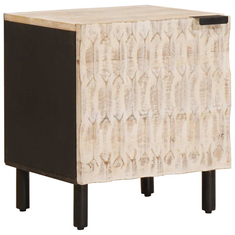 Casa si Gradina - Mobilier - Comode si corpuri - Noptiere - Dulap de noapte 2 pcs Alb 40 x 33,5 x 46 cm Lemn de mango solid - Infinity.ro
