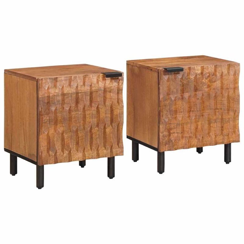 Casa si Gradina - Mobilier - Comode si corpuri - Noptiere - Dulap de noapte 2 pcs Maro 40 x 33,5 x 46 cm - Infinity.ro