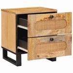 Casa si Gradina - Mobilier - Comode si corpuri - Noptiere - Dulap de noapte cu sertar 2 pcs natural 40 x 33,5 x 46 cm - Infinity.ro