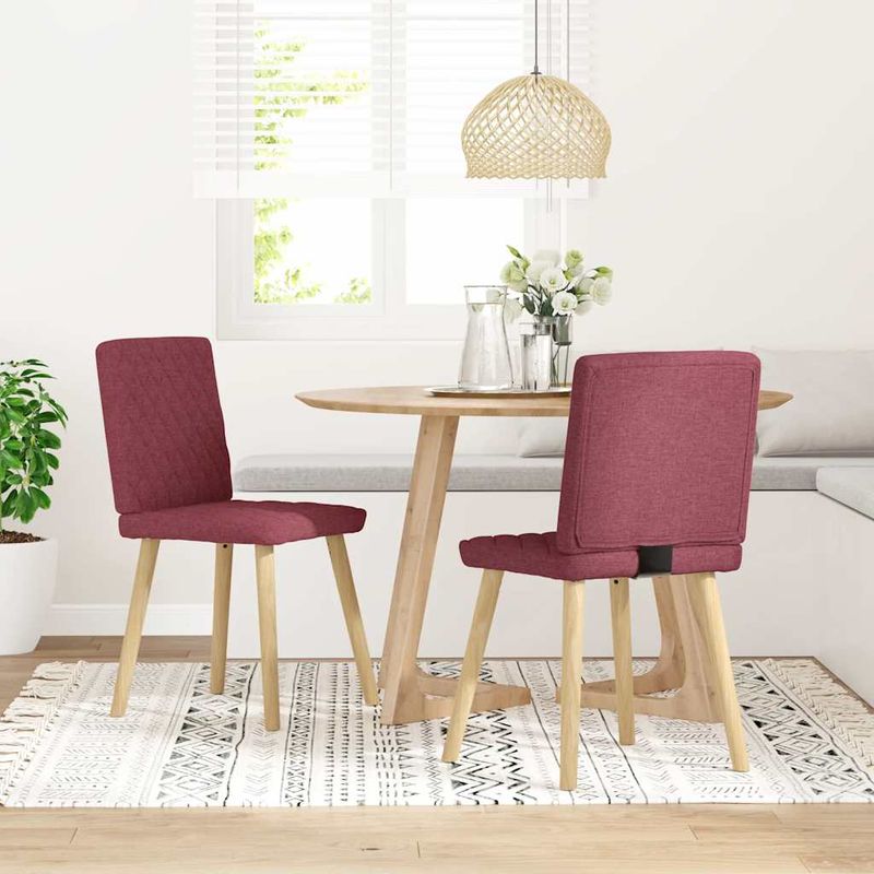 Casa si Gradina - Mobilier - Scaune si fotolii - Scaune - Scaune de bucatarie, 2 buc., rosu vin, material textil - Infinity.ro