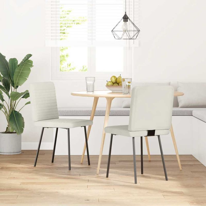 Casa si Gradina - Mobilier - Scaune si fotolii - Scaune - Scaune de bucatarie, 2 buc., crem, catifea - Infinity.ro