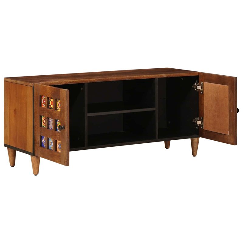 Casa si Gradina - Mobilier - Dulapuri si sifoniere - Dulapuri - Cabinet TV cu usa castan 105 x 33,5 x 46 cm Lemn de mango solid - Infinity.ro