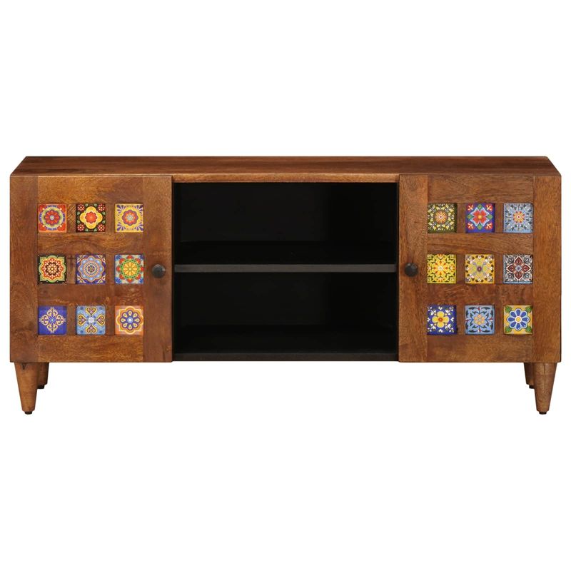 Casa si Gradina - Mobilier - Dulapuri si sifoniere - Dulapuri - Cabinet TV cu usa castan 105 x 33,5 x 46 cm Lemn de mango solid - Infinity.ro