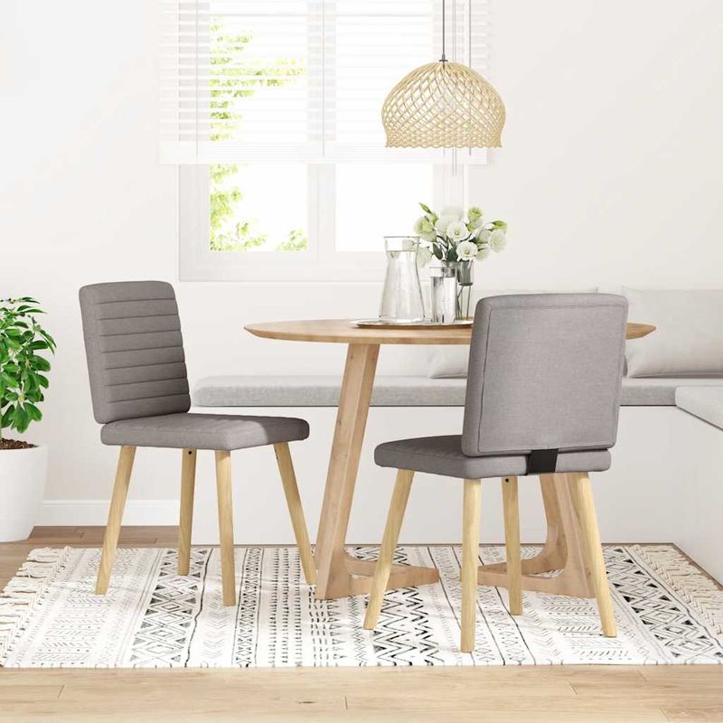 Casa si Gradina - Mobilier - Scaune si fotolii - Scaune - Scaune de bucatarie, 2 buc., gri taupe, material textil - Infinity.ro